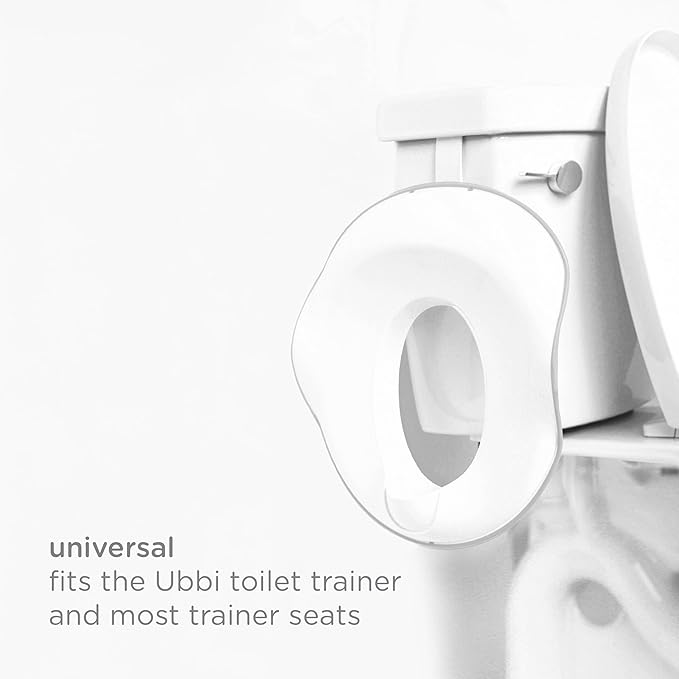 Ubbi Multi-Use Potty Training Hook, No-Install Bathroom Organizer for Toddler Potty Seats, Hangs Over Toilet Tank or Door, Durable Child-Safe Design, White