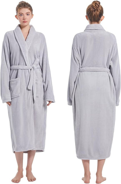 Soft Robe For Women，Warm Plush Bath Robes Female，Spa Towel After Shower Lightweight Long Bathrobe