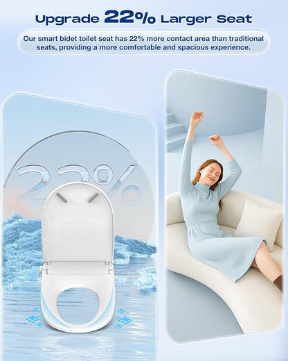 Sosh Auto Open Lid Bidet Seat, Smart Max Electric Toilet Seat with Instant Warm Water, Dryer, Front and Rear Wash, Remote Control, Self-Cleaning Nozzle, Eco Mode