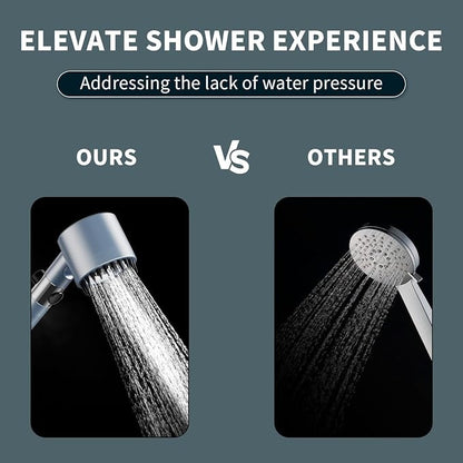 Filtered Shower Head with Handheld, High Pressure Showerhead | 4 Spray &Pause Switch Upgraded Anti-clog Nozzles for Shower Head with 59" Explosion-Hose & Bracket for Hard Water & Pets,Blue