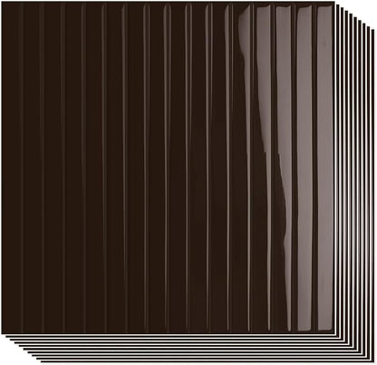 10-Sheet Upgraded Thick Peel and Stick Kitchen Backsplash Tiles | Waterproof Premium Self-Adhesive Wall Tile Stick on Backsplash for Kitchen,Bathroom and Fireplace(Brown,12"×12")