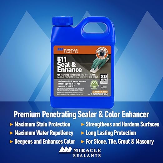 Miracle Sealants 511 Seal & Enhance Premium Enhancing Sealer for Stone & Tile, Pint, 6 Pack