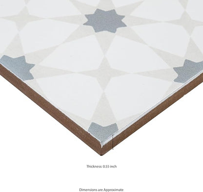 MSI Zoudia Encaustic 8 in. x 8 in. Matte Porcelain Wall & Floor Tile – Bathroom, Kitchen Backsplash, or Countertop