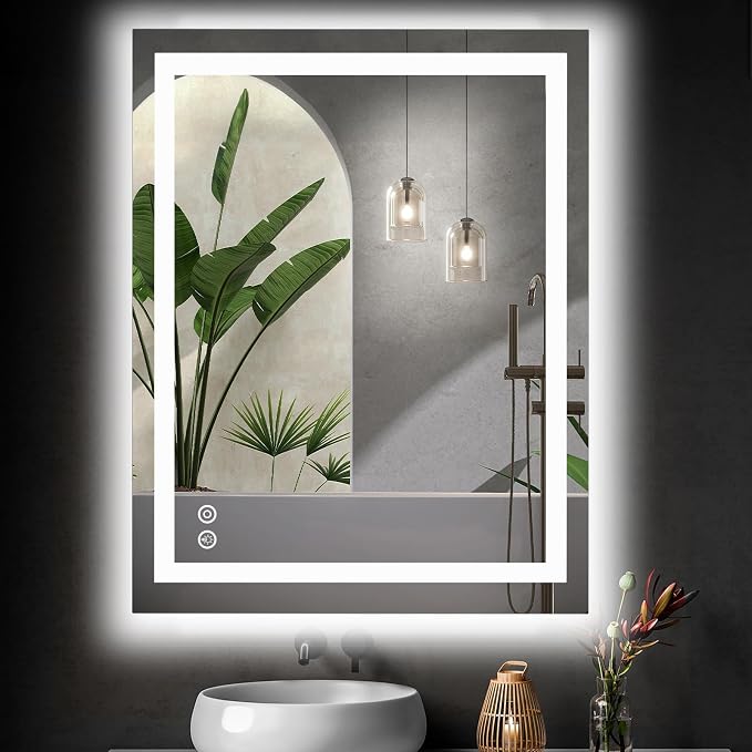 DUMOS 36.1"x48.1" LED Bathroom Mirror, Bathroom Vanity Mirror | Smart Anti-Fog, Front Light and Backlit, 3 Color Temperatures, Dimmable, Memory Function