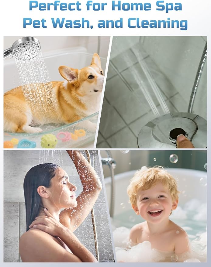 Shower Head, Filter Showerhead with Handheld, High Pressure Shower Head with 11 Functions, Silver SSK790CP
