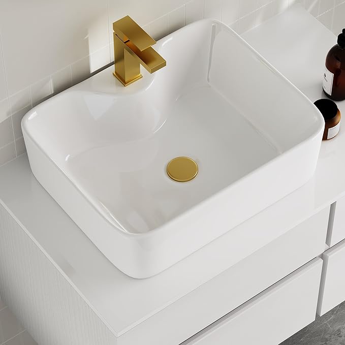Bathroom Vanity Floating Bathroom Sink Cabinet with Ceramic Vessel Sink Wall Mounted Floating Vanity (White, 31.5W)
