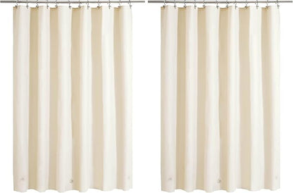 Barossa Design Beige Shower Curtain Liner - Premium PEVA, BPA & PVC Free, No Chemical Smell, Lightweight Standard Size Shower Curtain with 3 Magnets, Metal Grommets - Beige (Pack of 2)