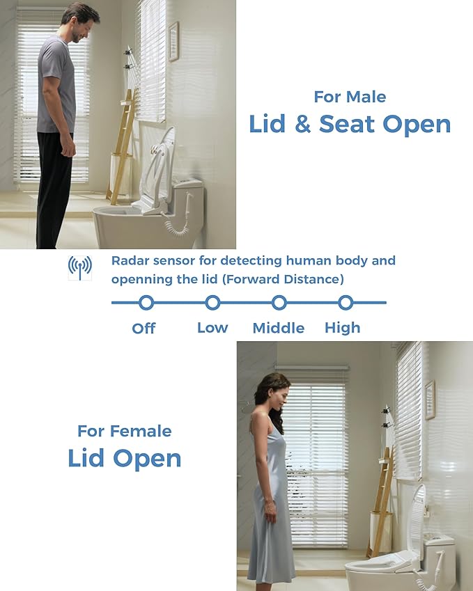 DC02 iCleaningo Electric Bidet Toilet Seat, Auto Open & Close Lid, Heated Seat, Adjustable Wash & Dry, 360° Handheld Sprayer, 42-Color Dual-Ring Ambient Light, Elongated, Remote