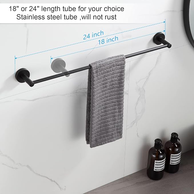 BGL Bathroom Hardware Set Black Bathroom Accessory Set Towel Bar 8 Pieces