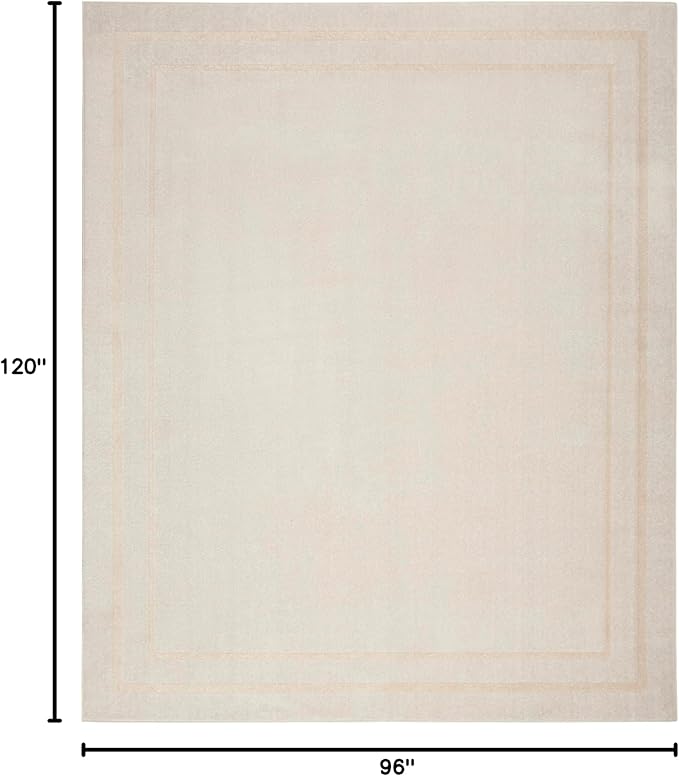 Nourison Home Nourison Essentials Ivory Gold 8' x 10' Area Rug - Easy Clean, Non Shedding, Bed Room, Living Room, Dining Room, Kitchen (8' x 10')