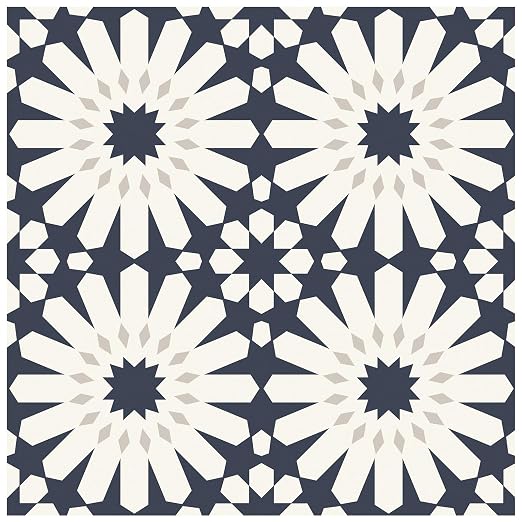 MORCART 20PCS 7.87" x 7.87" Peel and Stick Floor Tile,Dark Blue Floral Look | Self-Adhesive DIY Vinyl Flooring, Removable and Waterproof Tile Sticker for Bathroom, Kitchen, Wall, Bedroom, Stairs