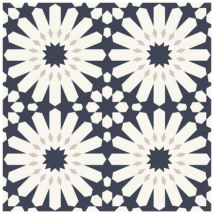 MORCART 20PCS 7.87" x 7.87" Peel and Stick Floor Tile,Dark Blue Floral Look | Self-Adhesive DIY Vinyl Flooring, Removable and Waterproof Tile Sticker for Bathroom, Kitchen, Wall, Bedroom, Stairs