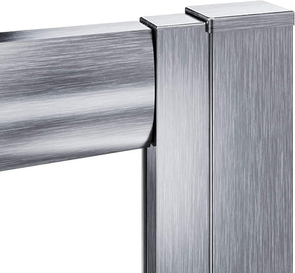 ELEGANT Corner Shower Enclosure 34'' D. x 34'' W. x 72'' H., Double Sliding Shower Door with 2 Stationary Panels, Shower Enclosure with 1/4'' Clear Glass, Brushed Nickel