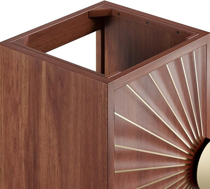 Modway Daylight Bathroom Vanity Cabinet-Sink Basin Not Included, 18 Inch, Walnut