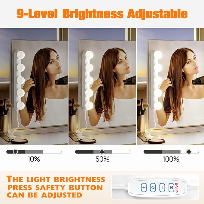 Makeup Light,Portable Led Vanity Lights | 3 Colors Lighting Mode Adjustable & Dimmable for Vanity Table Dressing Room Mirror