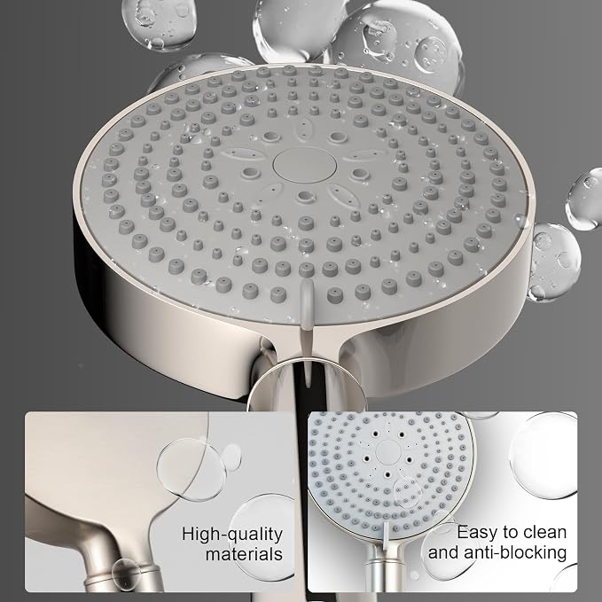 OFFO Filtered Shower Head with Hose, 20 Stage Shower Head with Filters for Hard Water with 60" Stainless Steel Hose, 6 Modes High Pressure Shower Head to Remove Chlorine, Brushed Nickel