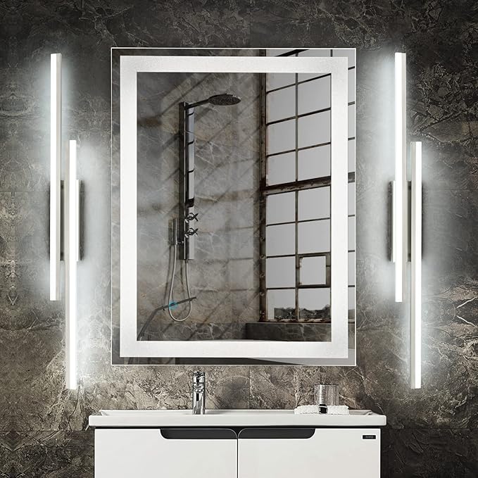 PRESDE 48" LED Bathroom Vanity Light, Modern Brushed Nickel Wall Bar Fixture Over Mirror Dimmable