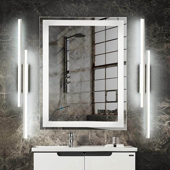 PRESDE 48" LED Bathroom Vanity Light, Modern Brushed Nickel Wall Bar Fixture Over Mirror 3CCT