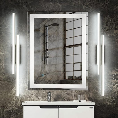 PRESDE 48" LED Bathroom Vanity Light, Modern Brushed Nickel Wall Bar Fixture Over Mirror 3CCT