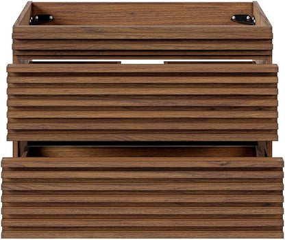 Modway Render 30" Wall-Mount Bathroom Vanity in Walnut - Sink Basin Not Included