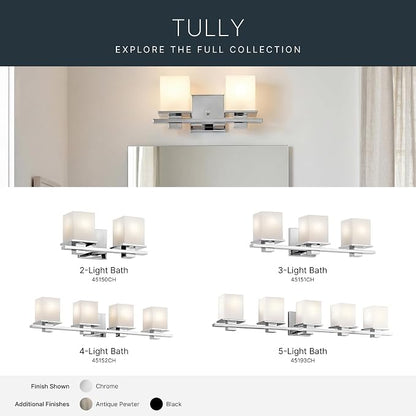 Kichler Tully 40.25" 5 Light Vanity Light with Satin Etched Cased Opal Glass Chrome