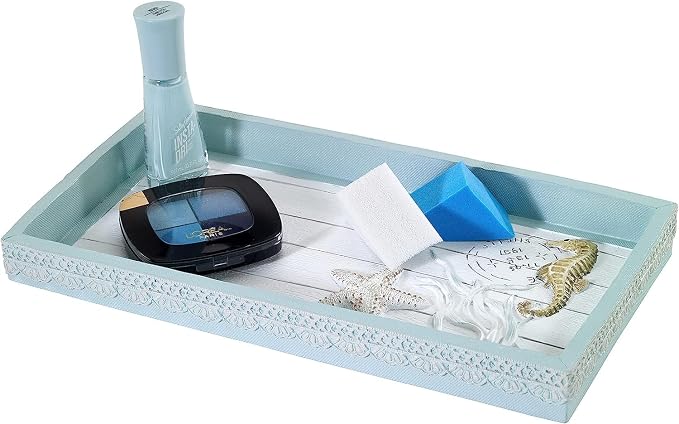 Avanti Linens - Decorative Tray, Countertop Organizer, Farmhouse Chic Home Decor (Farmhouse Shell Collection)