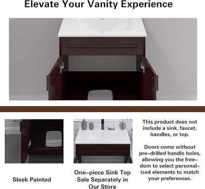 36" Espresso Shaker Bathroom Vanity Base – Ready-to-Assemble Sink Cabinet, Freestanding Bathroom Vanity Base Only, No Top or Sink