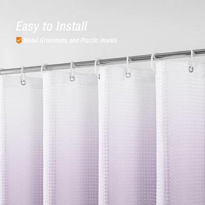 Purple Ombre Fabric Shower Curtain for Bath Decor, 72 x 72 | Ombre Fabric Shower Curtain, Purple Bathroom Decor Accessories Set, Water Repellent and Machine Washable