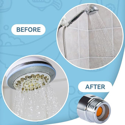 MAYYAYA 7-Pc Brass Shower Flow Saver Kit, 1/2", 6 Color Options | MAYYAYA brass flow saver kit: 6 color-coded reducers (1.2-2.5 GPM); durable 1/2" connector; fits fixed & handheld showers
