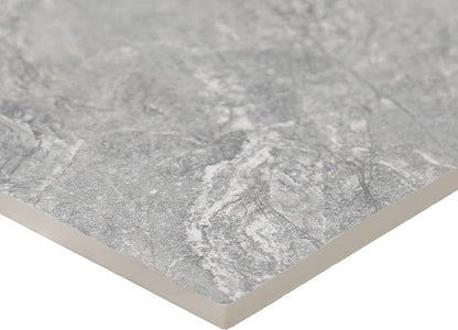 Daltile Perpetuo 12" x 24" Marble Look Ceramic Multi-Geometric Wall Tile in Satin Eternal Grey for Kitchen Backsplashes, Living Room or Bathroom Walls | (8 PC Per Carton) (15.52 SQFT Per Carton)