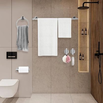 Brushed Nickel Bathroom Hardware Accessories Set 5 Piece, Stainless Steel Bath Towel Bar Set 24 Inch,Toilet Paper Holder,Towel Ring Holder,Towel Rack Set, Brushed Nickel