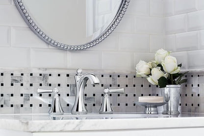 Moen Wynford Chrome Two-Handle Widespread High-Arc Bathroom Faucet with Lever Handles, Valve Required, T4520