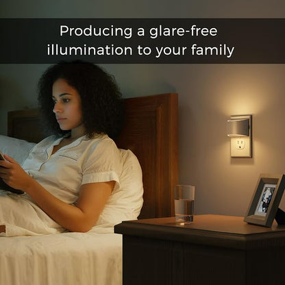 L LOHAS LED Night Lights Plug into Wall, Dimmable Night Light 2 Pack | Plug in Night Light with 3 Level Brightness, 3000K Soft White, Cement Gray Housing