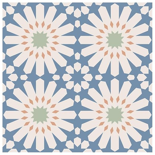 MORCART 20PCS 7.87" x 7.87" Peel and Stick Floor Tile, DIY Vinyl Flooring | Blue and White Floral Look, Self-Adhesive, Removable and Waterproof Tile Sticker for Bathroom, Kitchen, Wall, Stairs