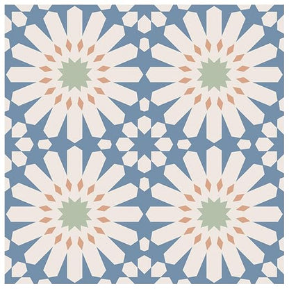 MORCART 20PCS 7.87" x 7.87" Peel and Stick Floor Tile, DIY Vinyl Flooring | Blue and White Floral Look, Self-Adhesive, Removable and Waterproof Tile Sticker for Bathroom, Kitchen, Wall, Stairs