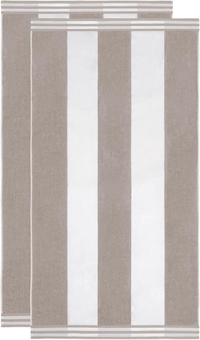 Superior Oversized Beach Towel, Light Grey (Set of 2)