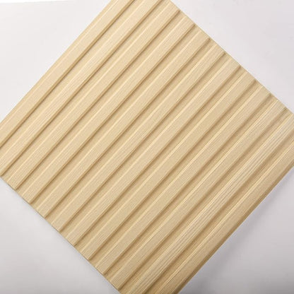 Art3d 3D Fluted Textured Slat Wall Panels, 19.7 x 19.7 in, 12-Pack, Oak | PVC, Waterproof, Scratch Proof, Wipeable, Break-Proof, Ideal for Home, Office and Commercial Spaces