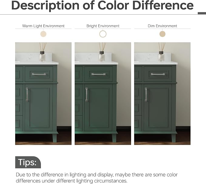 60 Inch Bathroom Vanity with Sink, Fully Assembled, Green | Solid Wood Single Sink Bathroom Vanity, Modern Bathroom Sink Cabinet, Soft Close Doors & Dovetail Drawers, 0.78" Stone Top
