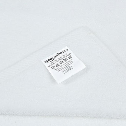 Amazon Basics 2-Piece Quick-Dry Oversize Bath Towel, 100% Cotton, 62" x 30", White