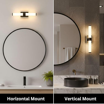 20 Inch LED Vanity Light Bar with Motion Sensor, Dual LED Source | 4 Lighting Modes (incl. Night Light) | 3000K Warm White, Dimmable, CRI 90+, 1040LM, ETL Listed (Matte Black)