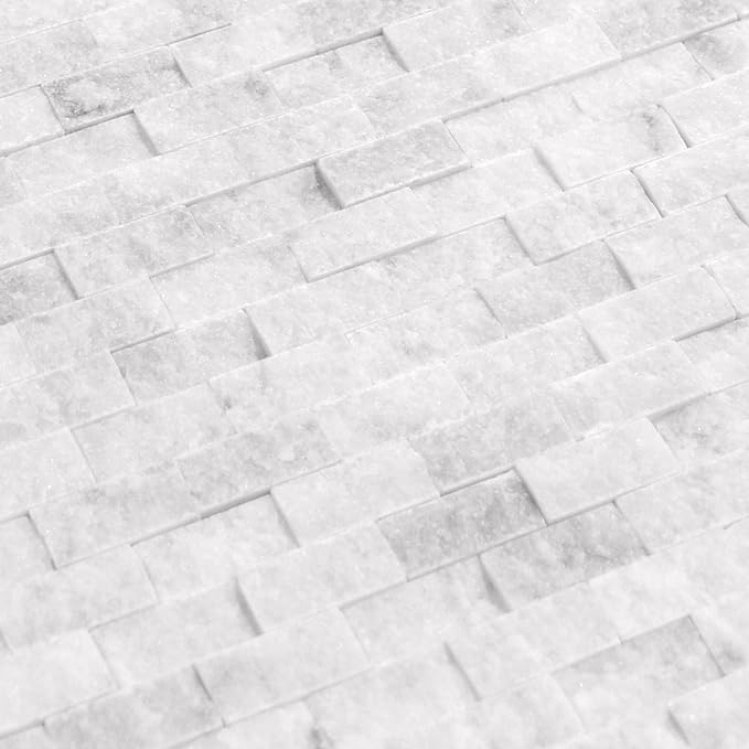 SUNWINGS 5-Sheet Peel and Stick Mosaic Natural 3D Stone Self Adhesive Marble Tiles, 10.63" x 11.22" Stick on Backsplash for Kitchen Bathroom Fireplace Vanity, Mixed Gray