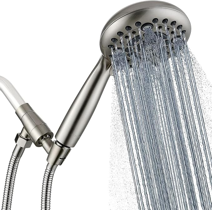 G-Promise High Pressure 6 Mode Hand Held Shower Head with Extra Long Hose | High Pressure, 6 Spray Mode, Easy Install, Adjustable Angle, Extra Long Hose, Modern Upgrade