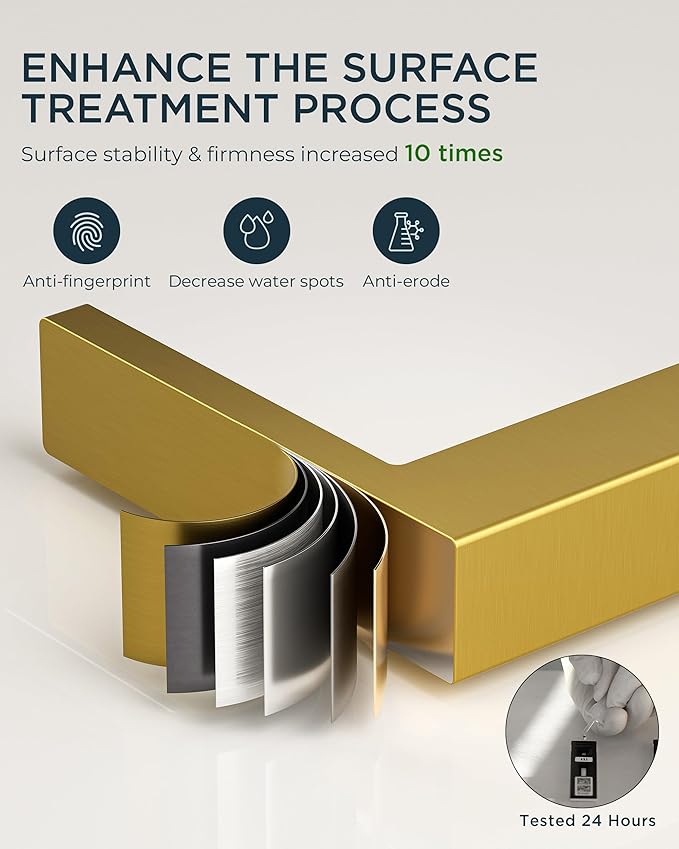 FORIOUS Gold Bathroom Faucet Centerset 4 in, 2 Handle Centerset Bathroom Sink Faucet Brushed Gold 2 Hole, with Metal Pop Up Drain, 24 in CUPC Supply Lines, for Vanity Sink Remodel