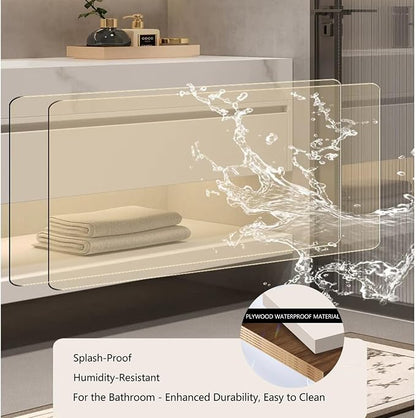 Bathroom Vanity with Sink, Single Sink Bathroom Vanity with Smart LED Defog Mirror, Display Time, Ceramic Sink, Soft Closing, Fully Pre-Assembled (White, 72in Mirror Double Sink)