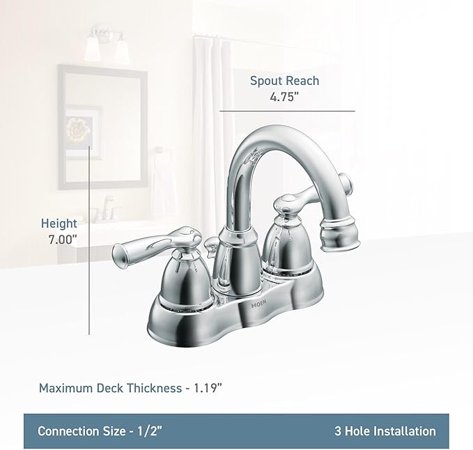 Moen WS84913BRB Two-Handle High Arc Bathroom Faucet, Mediterranean Bronze