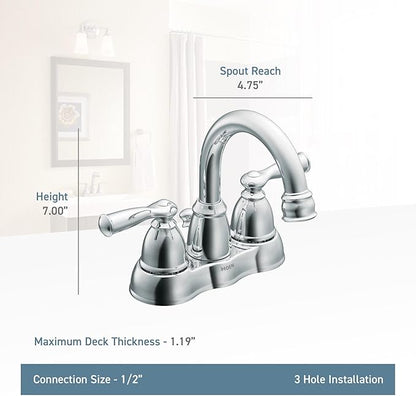 Moen WS84913BRB Two-Handle High Arc Bathroom Faucet, Mediterranean Bronze