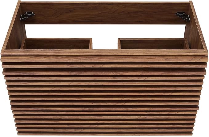 Modway Render 36" Wall-Mount Bathroom Vanity Cabinet in Walnut - Sink Basin Not Included