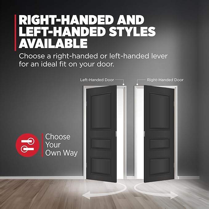 Kwikset Tustin Dummy Door Handle, Single Sided Lever for Closets, French Double Doors, and Pantry, Satin Nickel Non-Turning Right Handed Interior Push/Pull Lever, with Microban Protection
