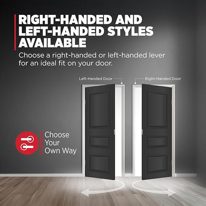 Kwikset Tustin Dummy Door Handle, Single Sided Lever for Closets, French Double Doors, and Pantry, Satin Nickel Non-Turning Right Handed Interior Push/Pull Lever, with Microban Protection