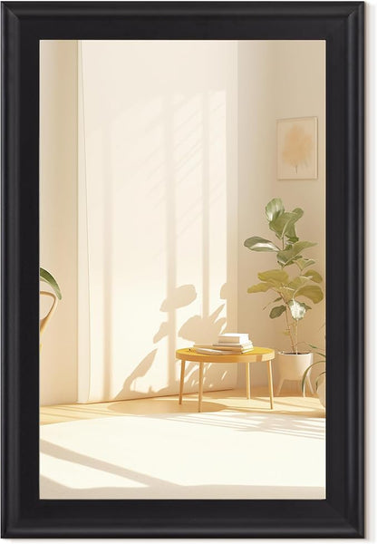 Black Wood Wall Mirror for Bathroom,Rectangle 20 x 30 inch Vanity Mirrors | Hanging Mirror with Wooden Frame for Living Room,Bedroom,Entryway
